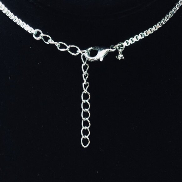 Blue Floral Statement Necklace With Adjustable Chain - Picture 3 of 4